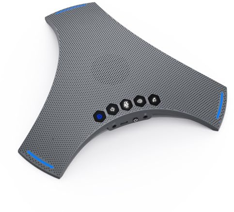 RayBit Altoparlante e microfono per conferenze – Vivavoce Bluetooth con catena a margherita, cancellazione del rumore AI, miglioramento vocale, supporto dongle wireless, connessione USB, compatibile