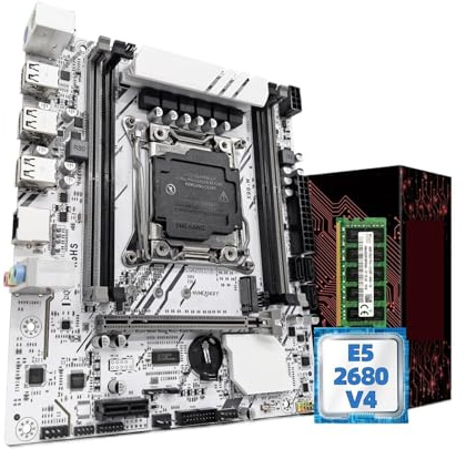 X99-W Motherboard Set Kit mit LGA2011-3 E5 2680V4 CPU DDR4 16GB (1 * 16GB) 2133MHZ NVME M.2(Motherboard+CPU)