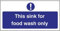 Vogue Food Wash Only Sign - 230x90mm 9x3 1/2 (Self-Adhesive)