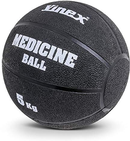 Vinex Robuster Gummimedizinball - 5 kg - schwarz