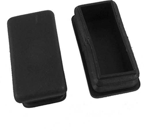 sourcing map 10pcs Bouchon Pied de Chasie Embout Capuchon Rectangle Jambe Patin Table Meuble Protection Tube Insert Plastique 50 mm x 20 mm