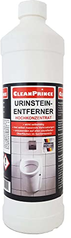CleanPrince Urinstein Entferner 1000 ml Verkrustungen Seifenreste Rostflecken Urinal WC Reiniger Bidet Toilettenreiniger Gastro Gastronomie Urin Urinlöser Urinentferner
