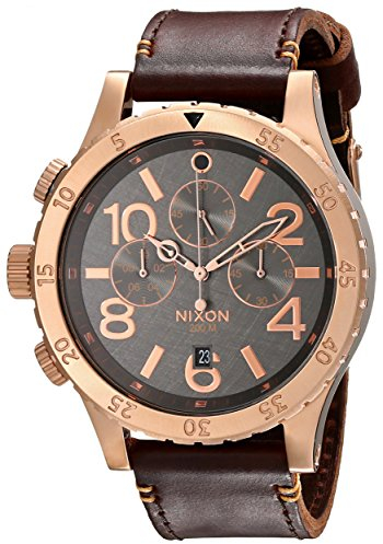 Nixon Herren-Armbanduhr 48-20 Chrono Chronograph Quarz Leder A3632001-00