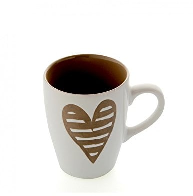 Brandani 55670, mug Batticuore colore tortora in stoneware