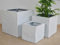 Elegant Einrichten Blumenkübel Fiberglas Stein-Optik quadratisch 40x40x40cm weiß.