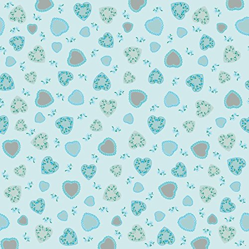Sovie Home Airlaid Tischdecke Sweet Love in Blau, 80 x 80 cm, 1 Stück, romantische Herzen mit Floraldesign, weich, saugfähig, festlich, dekorativ, hochwertige Mitteldecke