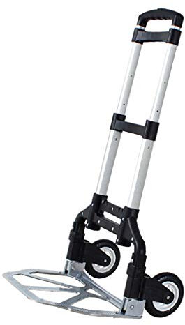 Folding Hand Truck Dolly Aluminum AlloyBlack Shopping Grocery Lightweight Durable Quiet With Wheel Trolley Load-Bearing 68KG (Size : A)