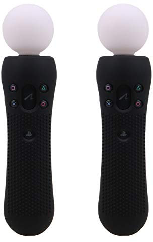 Funda de silicona antideslizante para mando de movimiento Playstation PS4 VR Move PS Move, 2 unidades, color negro