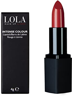 LOLA Make Up by Perse Intense Colour Lipstick – Glossy Finish, Full Coverage, Ultra-Rich Pigments, Creamy Hydrating Formula, Infused With Vitamins E & C, Vegan & Cruelty-Free – 004-Blossom Red