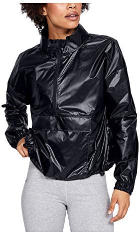 Under Armour Giacca A Vento UA Metallic Woven Vareuse, Noir, SM Femme