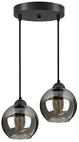 FKL DESIGN Home Deco Deckenlampe Pendellampe Hängelampe Wandlampe Tischlampe Leuchte Pendelleuchte Kugel Schwarz Grau Weiß Lampe aus Serie N100 verschiedene Varianten (N100-EZ2)