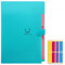 KONVINIT Dokumentenmappe A4,Erweiterbar Fächermappe Folder Organizer Mappe mit 5 Tasche,A4 Mappe mit 4 Fächern Document Organizer Große Kapazität Organisationsmappe,blau