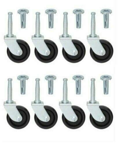 4 x Heavy Duty Hard Plastic Swivel Castor Wheels Trolley Furniture With Sockets