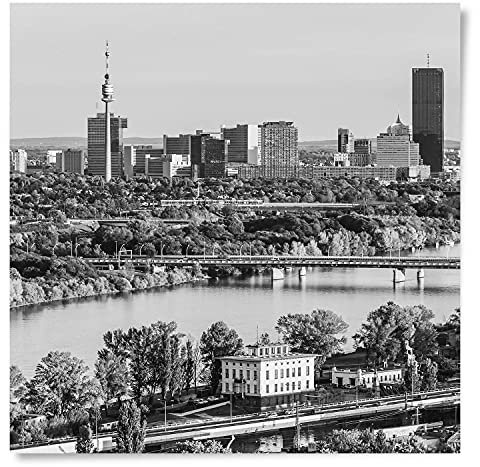 Wandbild Skyline Wien schwarz/weiß - 80 x 80cm Poster matt