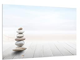 ALLboards Glas Magnettafel ZEN-STEINE 60x40cm Glasbild Memoboard aus Glas Glastafel Magnetwand zum Beschriften Magnetische Tafel Wanddekoration Wandbild