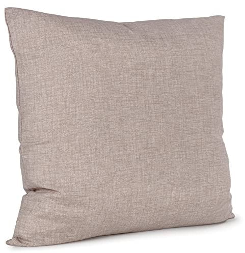 ANRO Kissenbezug Kissenhülle Kissen Sofakissen Zierkissen Deko Kissenbezüge Leinenoptik Beigegrau 50x50cm mit Füllung