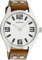 Oozoo Armbanduhr Basic Line mit Lederband 47 MM Weiß/Cognac C1051