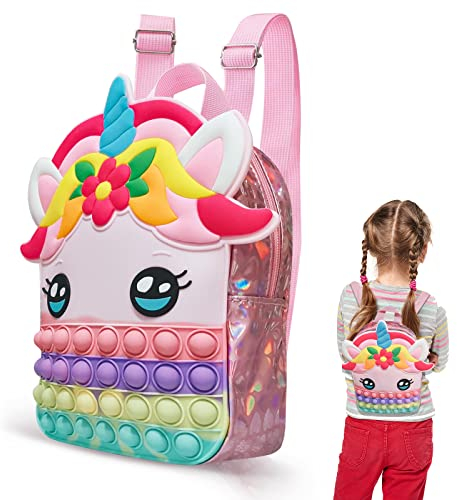 ariel-gxr Pop it 2-in-1-Mädchenhandtasche, Pop-Tasche, Push-Bubbles-Spielzeugtasche mit verstellbarem Schultergurt für Mädchen und Kinder
