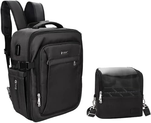 Relavel Makeup Organiser Set - Professional Cosmetic Case with Makeup Brush Holder and Travel Organiser Kit