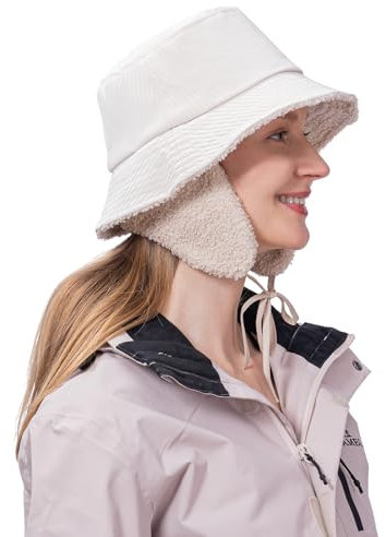 Sombreros de Pescador Polar Impermeables de Invierno para Mujeres y niñas Orejeras Gorras de Lluvia ala Ancha para Cloche