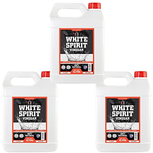 1n Distilled White Spirit Vinegar 5L – Pack of 3 (15L Total) | Natural Cleaning, Pickling, Marinating, Weed Control & Cooking Vinegar | Multi-Purpose | Made in the UK