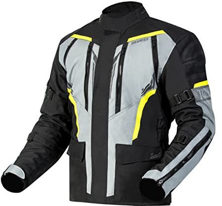 OZONE MOTO Tour III Motorradjacke Herren | Textil | Reissa wasserdichte Membran | Thermolite Innenfutter | Ellbogen und Schulterprotektoren | 8 Belüftungskanäle | Größen bis 13XL