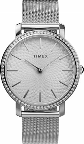 Timex Damen Analog Uhr mit Edelstahlarmband