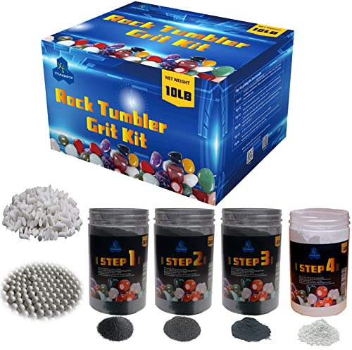 7/4.5 kg Rock Tumbler Grit Kit - Rock Polishing Grit Media Rock Tumbler Refill Grit Media Kit Rock Tumbler Grit Refill Kit (4.5 kg Complete Kit)