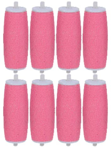 Replacement Rollers Heads Refills for Electric Foot File, Compatible with Scholl Express Pedi Foot File, Extra Coarse, Regular and Smooth (Pink Smooth, 8)