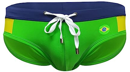 RQPYQF Badeslip Herren, Badehose Herren Kurz Eng Badeslip Sommer Badehose Kurz Slip mit Tunnelzug YK69 Größe M-2XL (Grün, L)