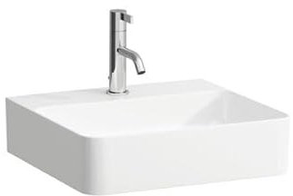 LAUFEN VAL Handwaschbecken, ohne Hahnloch, mit Überlauf, 450x420mm, H8152817581091, Farbe: Graphit matt
