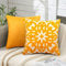 ETOLISHOP Kissenbezug 45x45cm Kissenbezüge Gelb Kissenbezug Samt Kissenhülle Dekokissen Mandala Muster Geometrie Linie Dekoration Kissenbezüge mit Verstecktem Reißverschluss für Sofa Schlafzimmer