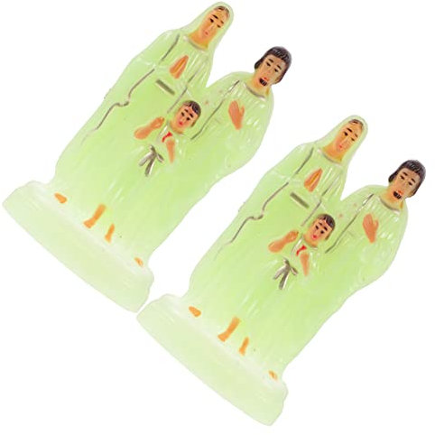 ABOOFAN 2st Leuchtendes Ornament Für Zu Hause Heilige Familienfigur Jesus Stehende Statuen Jesus Maria Josef Figur Mutter Maria Figur Gott Skulptur Tischdekoration Baby Plastik Haushalt