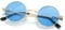 KANASTAL Transparent Blue Round Sunglasses Metal 70s Circle Glasses Circular Trendy Fashion Travel Outdoor Summer Casual UV400 - Gold Frame Clear Blue Tinted