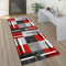 QQrunner Läufer Flur Teppich rutschfest Grau Rot 50x300CM Küchenteppich Vintage Waschbar Meterware Schlafzimmer Korridor Teppich Lang, Länge Anpassbare, 40-120cm Breit