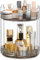 FIVAVA Make Up Organizer 2 Etagen, 360°Drehbar Kosmetik Schminktisch Organizer, Skincare Parfüm Organizer Silber Grau Hohe Kapazität, für Parfums und Make-up, Hautpflege