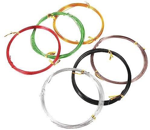 CAXUSD Fil de Bonsaï en Aluminium 6 Pièces Fil de Formation Flexible pour Modelage et Bricolage 1,0 Mm X 5 M pour Façonnage d'Arbres et Plantes Outils Pratiques de Jardinage pour L'Artisanat