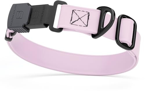 Dogline Biothane Wasserdichtes Hundehalsband mit Herm Sprenger Schwarz Edelstahl Schnellverschluss-Schnalle - Strapazierfähiges, taktisches langlebiges Halsband für Hunde - Bequemes und sicheres