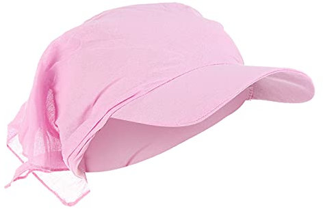 Damen Bandana mit Schirm Haarband Sommer Sonnenhut Kopftuch Visor Strand Cap Bandana Sonnenschutz Mütze Rosa Einheitsgröße