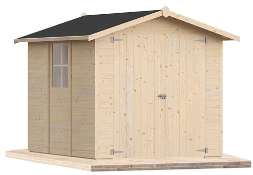 Casetta da giardino in legno per esterno 6Mq 200x300 20mm MADE IN ITALY mod. ASTI (Con Pavimento, Kit 1 Finestra Apribile)