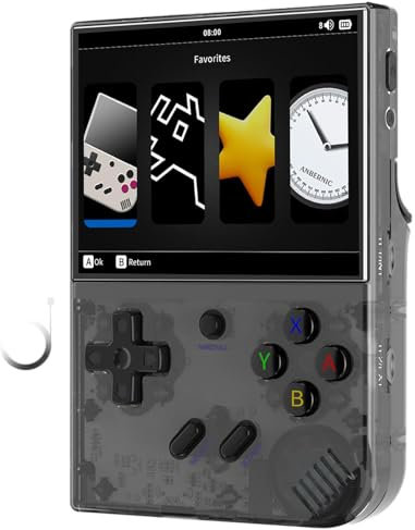 Doriteney RG35XX 2024 Console de jeu portable rétro Linux Système HDMI et sortie TV Écran IPS 3,5 Carte TF 64 Go 5500+ Jeux classiques Batterie 2600 mAh (RG35XX 2024 Noir)