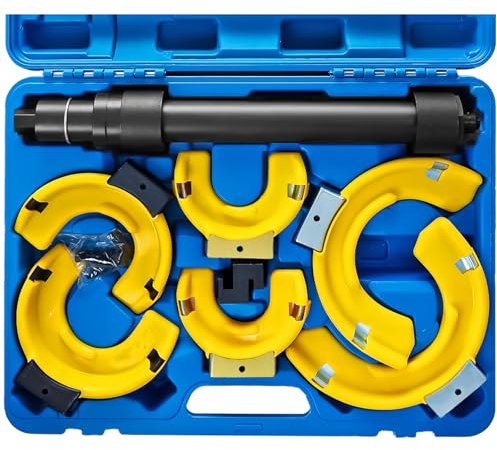 Punmew Kit compresseur de ressort Macpherson - Kit de compresseur de ressort interchangeable - Fourche interchangeable - Extracteur de bobine - Ensemble d'outils