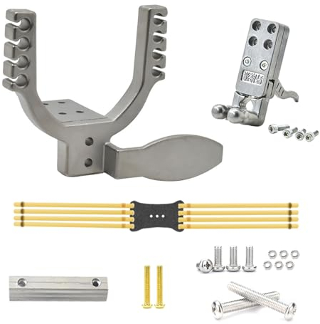 Runzkzy Schwere Schleuder Zubehör für Erwachsene, Auslösevorrichtung und Metall Schleuder Kopf für DIY Jagd Schleuder Gewehr, Katapult Zubehör für Outdoor-Schießen Praxis (8 Löcher)