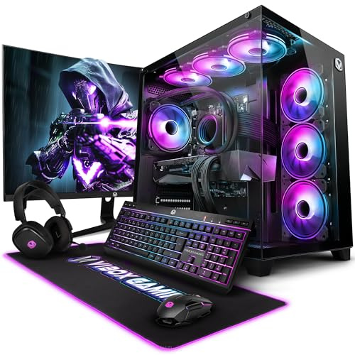 Vibox VII-130 Gaming PC Bundle • Intel Core i7 12700KF 12-Core • Radeon RX 9070 XT 16GB • 32GB RAM • 1TB SSD • Windows 11 • 27 Monitor • WiFi