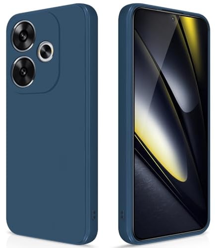 GiiYoon Funda para Xiaomi Poco F6 5G, Case de Silicona Suave de TPU Carcasa Protector de Goma Fexible Prueba Liviano y a Delgado de Golpes Antirrayas para Teléfono (Azul)