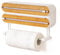 Dispensador Papel Aluminio con Portarrollos Papel Cocina,Porta Papel Aluminio y Film,Magnético Dispensador Film Transparente,Cortador Papel Aluminio y Film (Color de bambú y Madera)