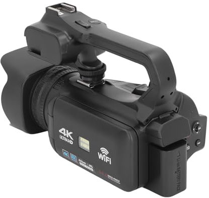 Camcorder 4K 64MP 18x Digital Zoom 4inch Touch Screen Night Vision Vlogging Camera Lossless Output with Remote Control Microphone Fill Light