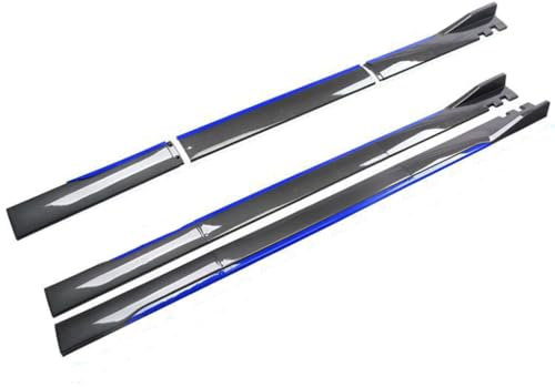 Auto Seitenschweller für BMW 3 Series(4 Door) E46 1998-2005, Auto Kohlefaser Seitenschweller Verlängerungskörper-Schürzen Kit Zubehör,2m Blue