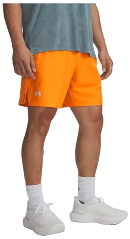 Under Armour Herren Launch 7' Shorts, superleichte & atmungsaktive Sporthose, Kurze Laufshorts schnelltrocknend & strapazierfähig,Squad Orange/Squad Orange/Reflective,LG