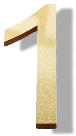 Golden Self Adhesive House Numbers, 3 Inch Stick on Door Numbers Stickers for Front Door, Mailbox, Apartment Hotel, Durable and Easy to Install Door Number Stickers (Golden) (1)
